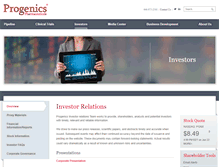 Tablet Screenshot of ir.progenics.com